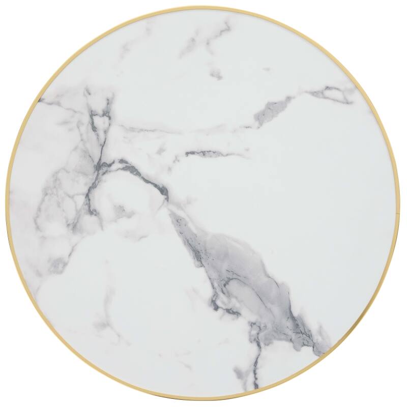 Mesa de comedor redonda Ø 60 cm en contrachapado con revestimiento laminado y cantos de aluminio (2/7)