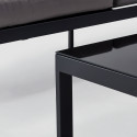 Conjunto de jardín bajo rinconero 5 plazas compuesto de un sofá con respaldo reclinable y de una mesa de centro