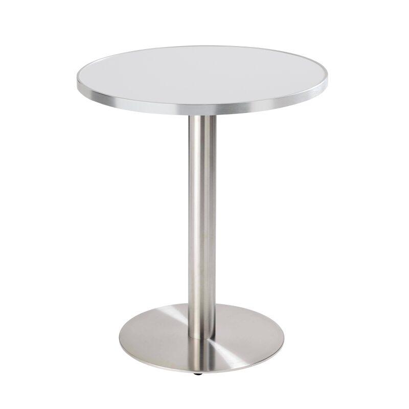 Mesa de comedor redonda Ø 60 cm en contrachapado con revestimiento laminado y cantos de aluminio