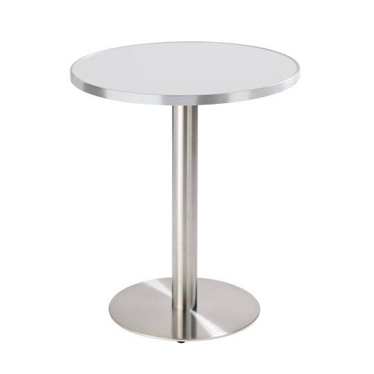 Mesa de comedor redonda Ø 60 cm en contrachapado con revestimiento laminado y cantos de aluminio