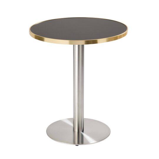 Mesa de comedor redonda Ø 60 cm en contrachapado con revestimiento laminado y cantos de aluminio