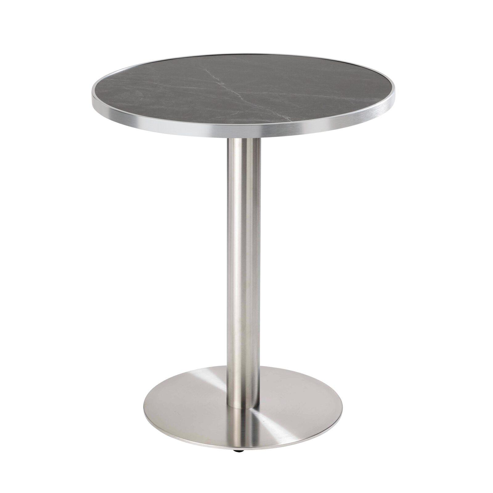 Mesa de comedor redonda Ø 60 cm en contrachapado con revestimiento laminado y cantos de aluminio