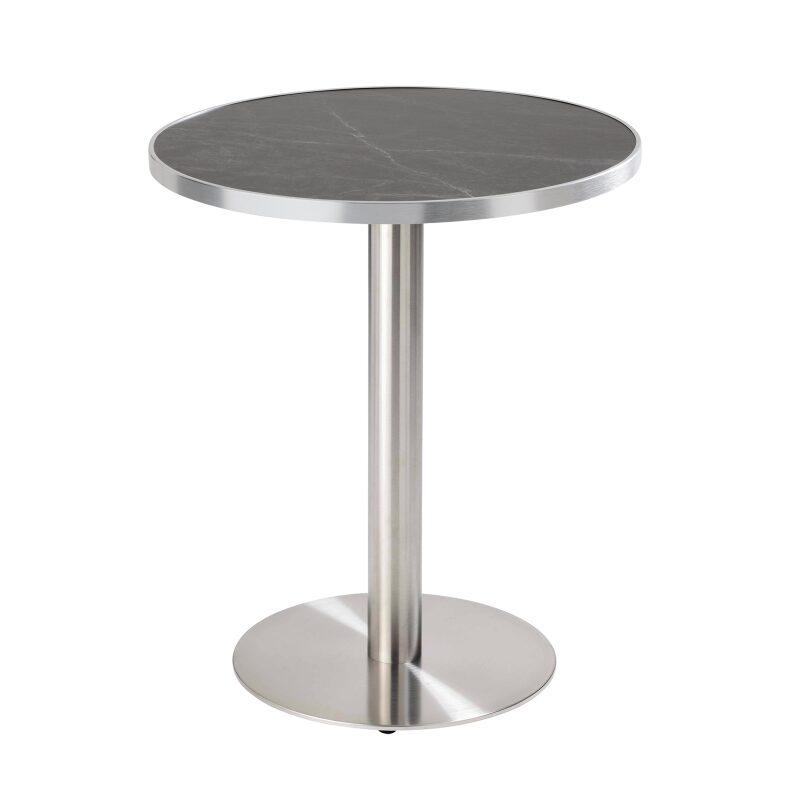 Mesa de comedor redonda Ø 60 cm en contrachapado con revestimiento laminado y cantos de aluminio