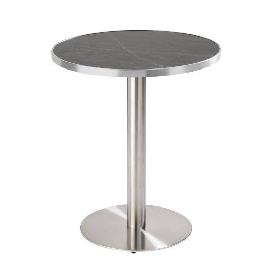 Mesa de comedor redonda Ø 60 cm en contrachapado con revestimiento laminado y cantos de aluminio