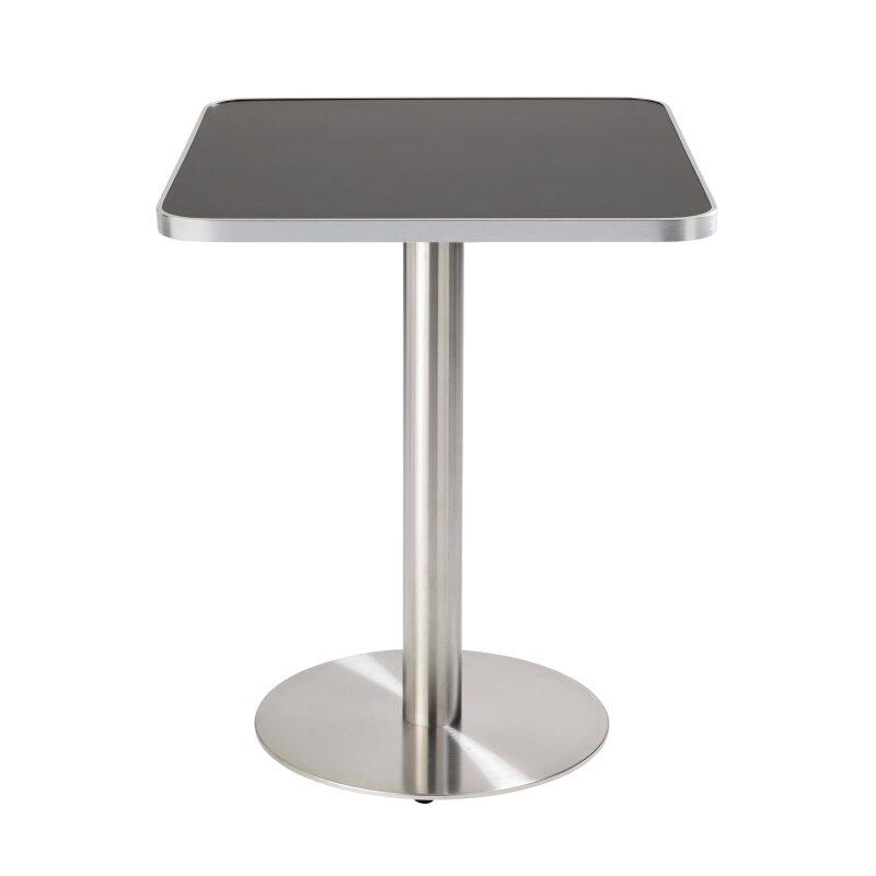 Mesa de comedor de 60 x 60 cm en contrachapado con revestimiento laminado y cantos de aluminio