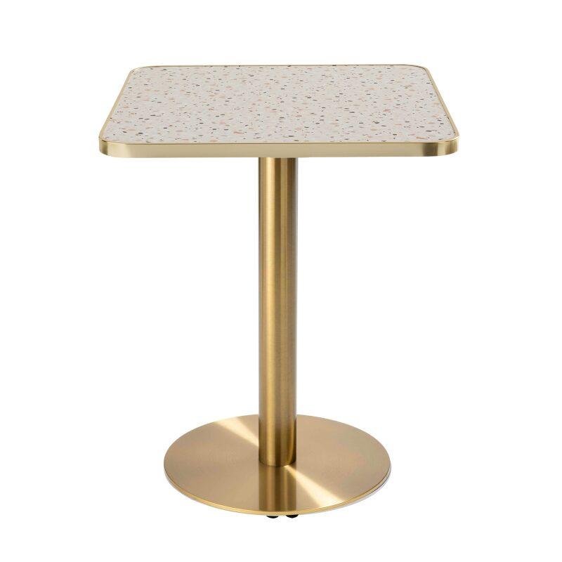 Mesa de comedor de 60 x 60 cm en contrachapado con revestimiento laminado y cantos de aluminio
