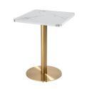 Mesa de comedor de 60 x 60 cm en contrachapado con revestimiento laminado y cantos de aluminio