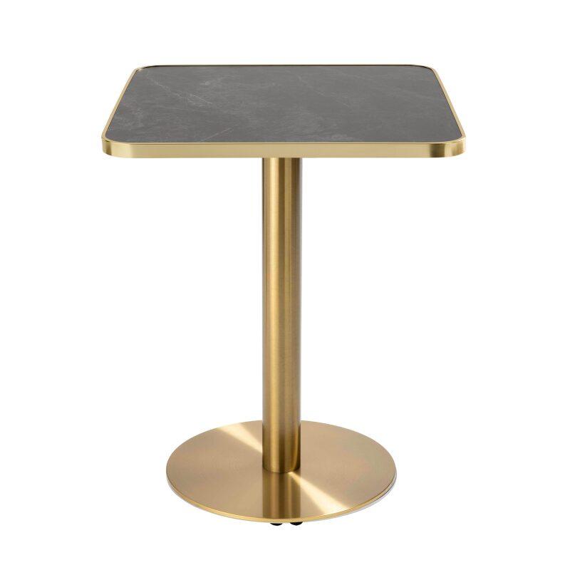 Mesa de comedor de 60 x 60 cm en contrachapado con revestimiento laminado y cantos de aluminio