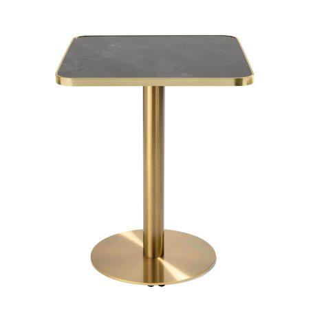 Mesa de comedor de 60 x 60 cm en contrachapado con revestimiento laminado y cantos de aluminio