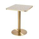 Mesa de comedor de 60 x 60 cm en contrachapado con revestimiento laminado y cantos de aluminio