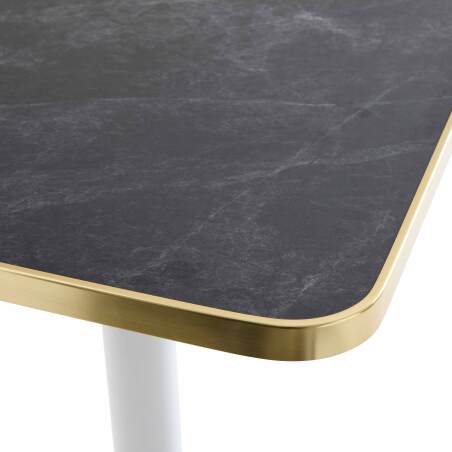 Mesa de comedor de 60 x 60 cm en contrachapado con revestimiento laminado y cantos de aluminio (4/7)