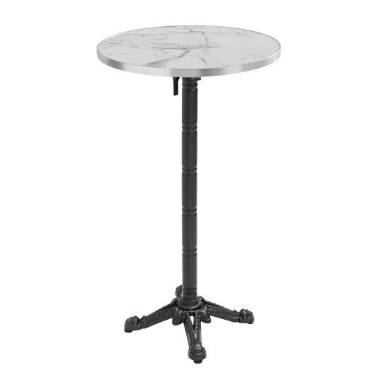 Mesa alta basculante Ø 60 cm de madera contrachapada con revestimiento de laminado y cantos de aluminio