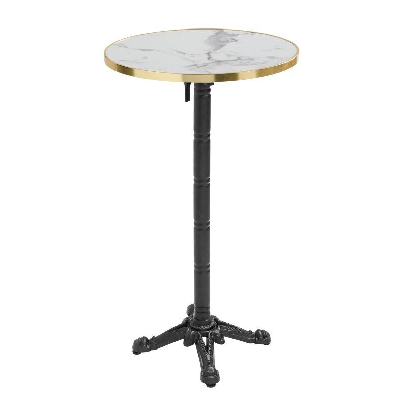 Mesa alta basculante Ø 60 cm de madera contrachapada con revestimiento de laminado y cantos de aluminio