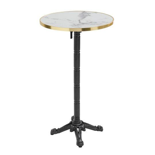 Mesa alta basculante Ø 60 cm de madera contrachapada con revestimiento de laminado y cantos de aluminio
