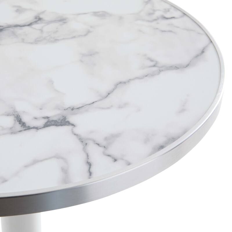 Mesa alta basculante Ø 60 cm de madera contrachapada con revestimiento de laminado y cantos de aluminio