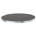 Mesa alta basculante Ø 60 cm de madera contrachapada con revestimiento de laminado y cantos de aluminio