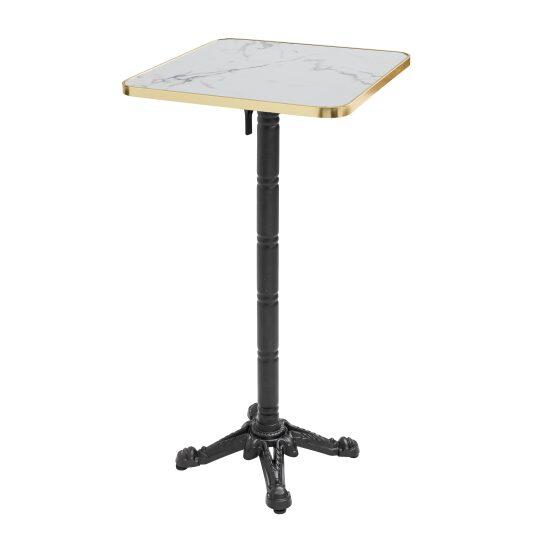 Mesa alta basculante de 60 x 60 cm en contrachapado con revestimiento de laminado y cantos de aluminio