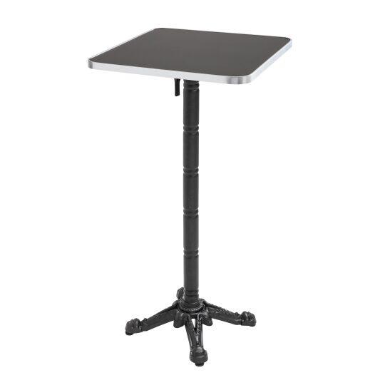 Mesa alta basculante de 60 x 60 cm en contrachapado con revestimiento de laminado y cantos de aluminio