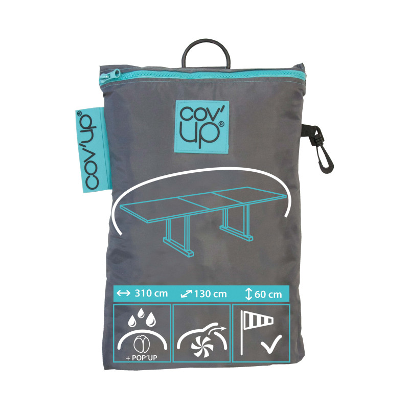 Funda para conjunto de jardín 310 x 130 x 60 cm gris