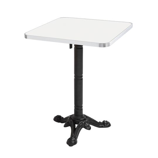 Mesa de laminado 2 personas inclinable con bordes de aluminio y pie de hierro fundido 60x60 cm | Oviala