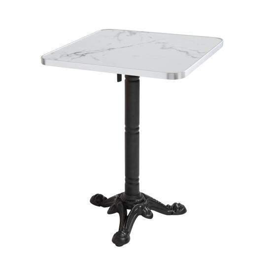 Mesa de laminado 2 personas inclinable con bordes de aluminio y pie de hierro fundido 60x60 cm | Oviala