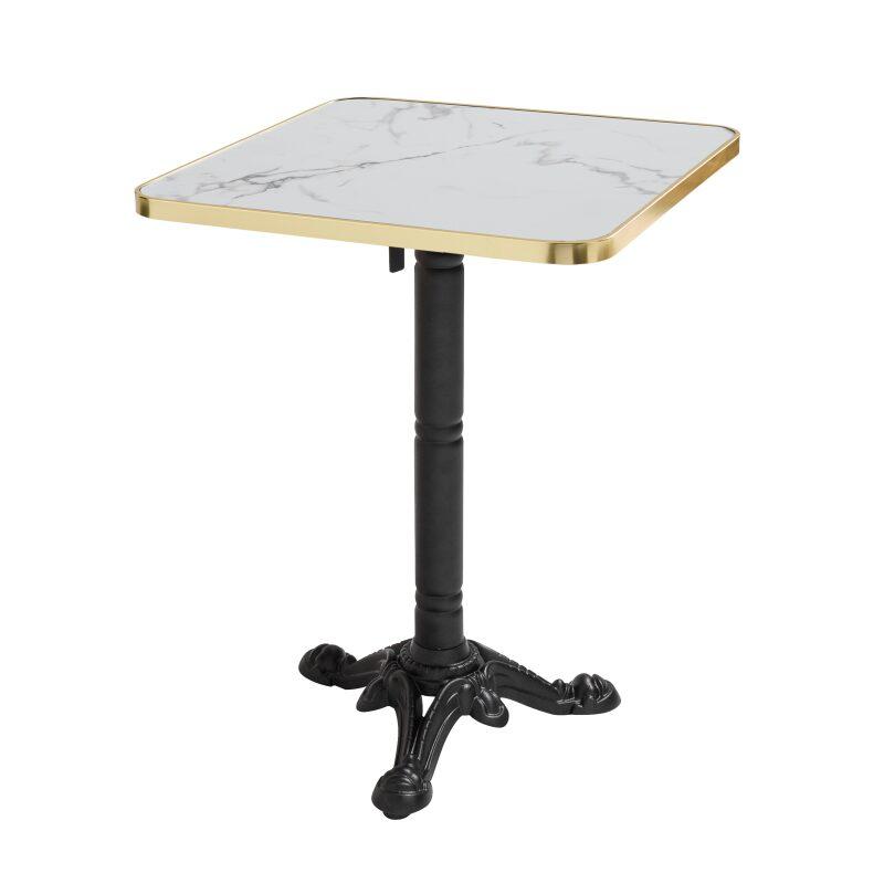 Mesa de comedor basculante de 60 x 60 cm fabricada en madera contrachapada con revestimiento de laminado y cantos de aluminio
