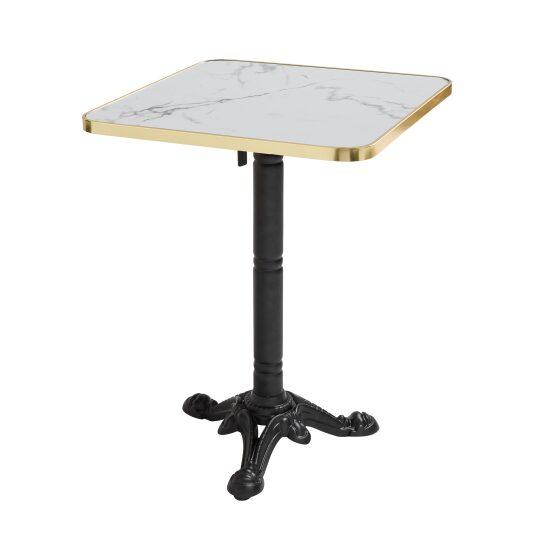 Mesa de laminado 2 personas inclinable con bordes de aluminio y pie de hierro fundido 60x60 cm | Oviala