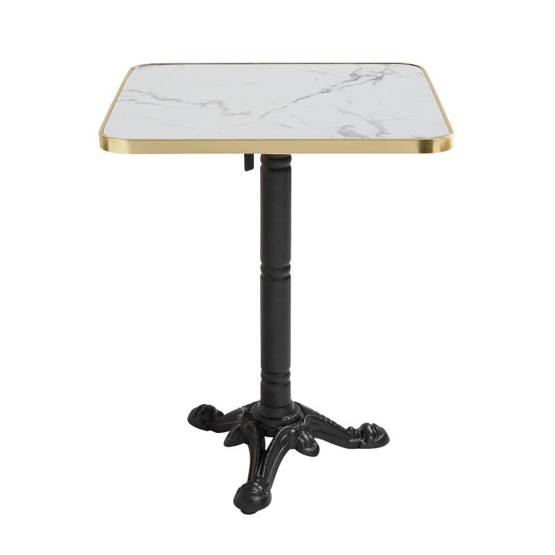 Mesa de comedor basculante de 60 x 60 cm fabricada en madera contrachapada con revestimiento de laminado y cantos de aluminio