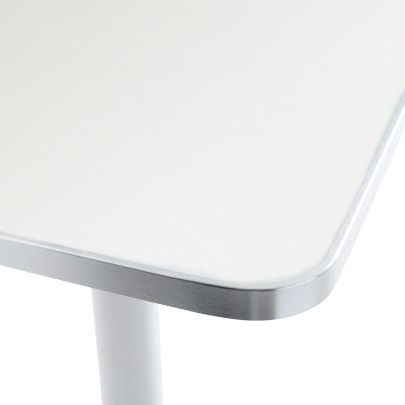 Mesa de comedor basculante de 60 x 60 cm fabricada en madera contrachapada con revestimiento de laminado y cantos de aluminio