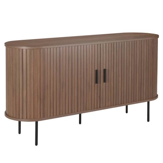 Aparador de 2 puertas en MDF con decoración en melamina y acero 140 cm