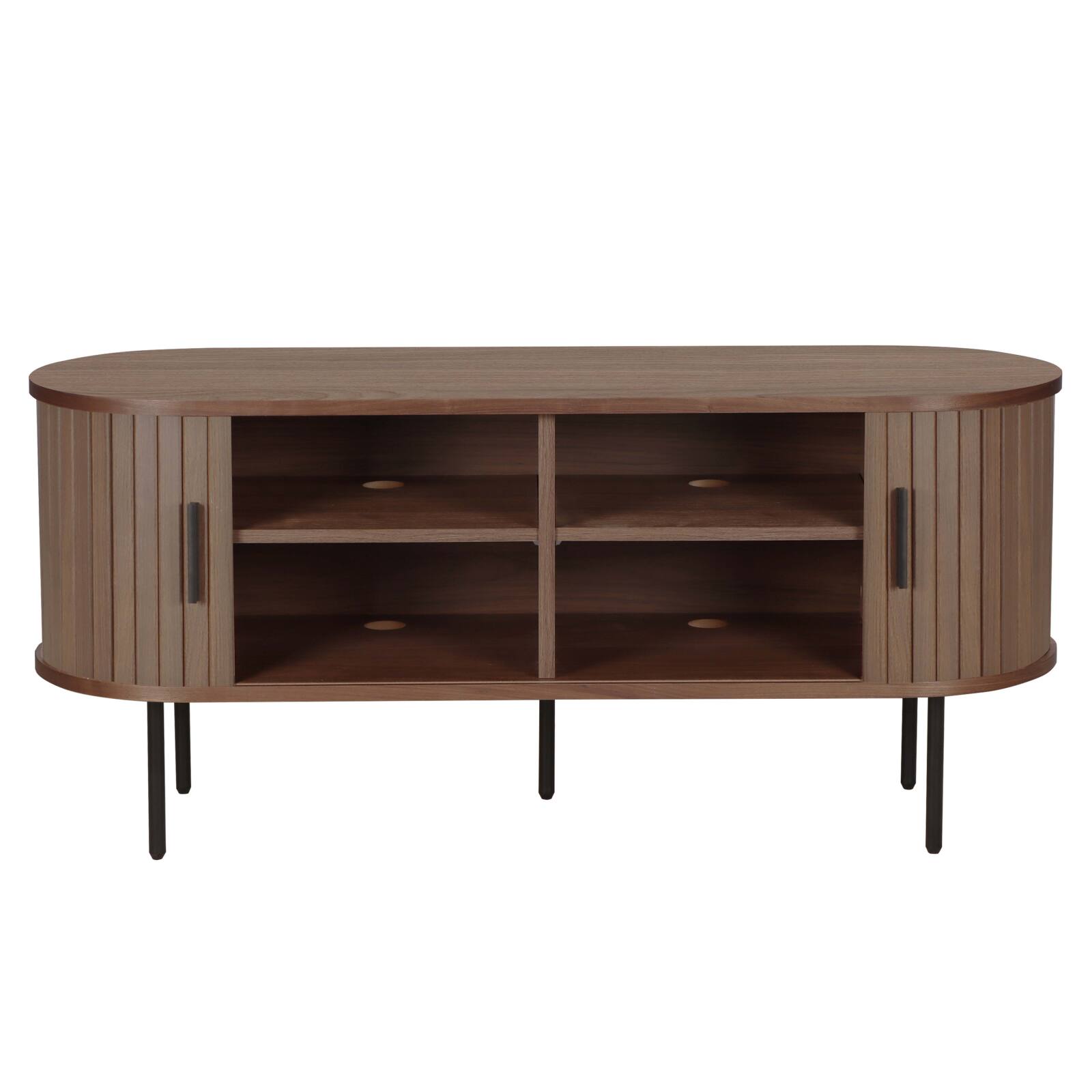 Mueble TV de MDF con decoración en melamina y acero 120 cm