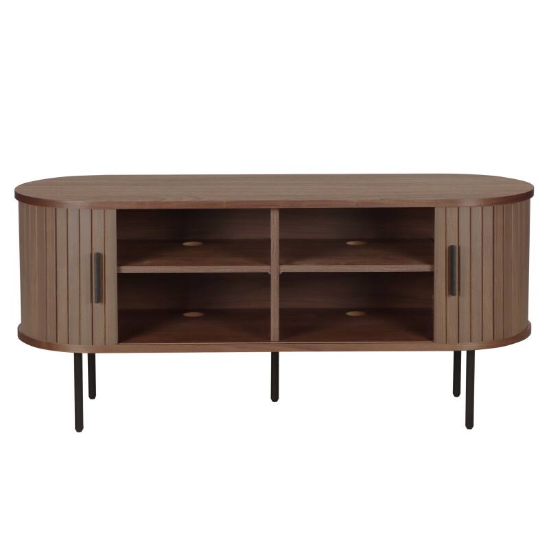 Mueble TV de MDF con decoración en melamina y acero 120 cm (3/6)