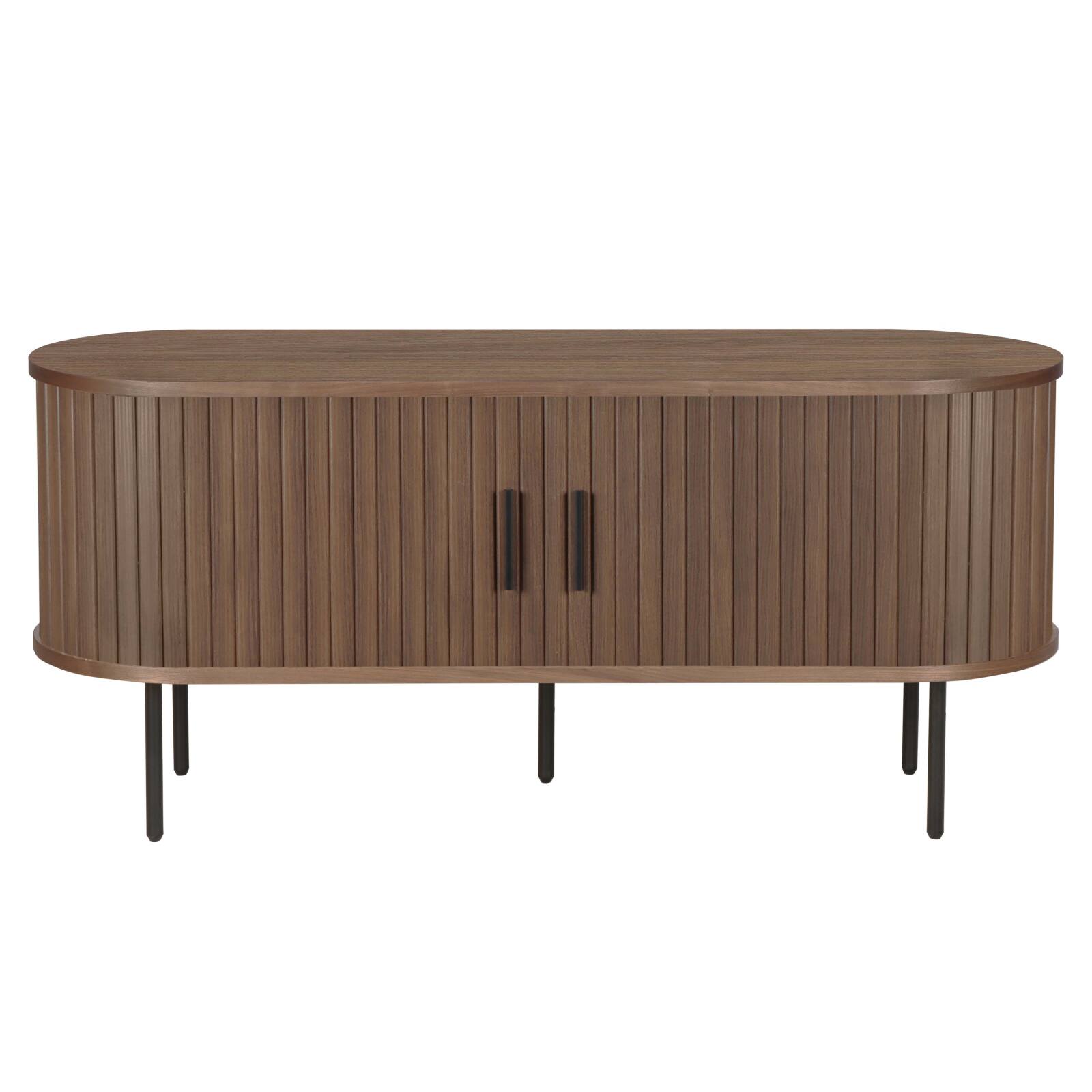 Mueble TV de MDF con decoración en melamina y acero 120 cm