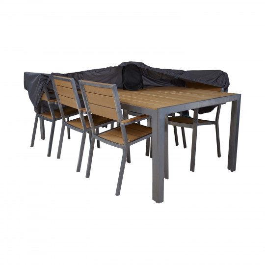 Funda para muebles de jardín 240 x 130 x 60 cm gris
