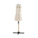 Parasol de 3 cabezales (4,5 x 2,65 m) con poste giratorio de 360° en imitación madera y funda protectora