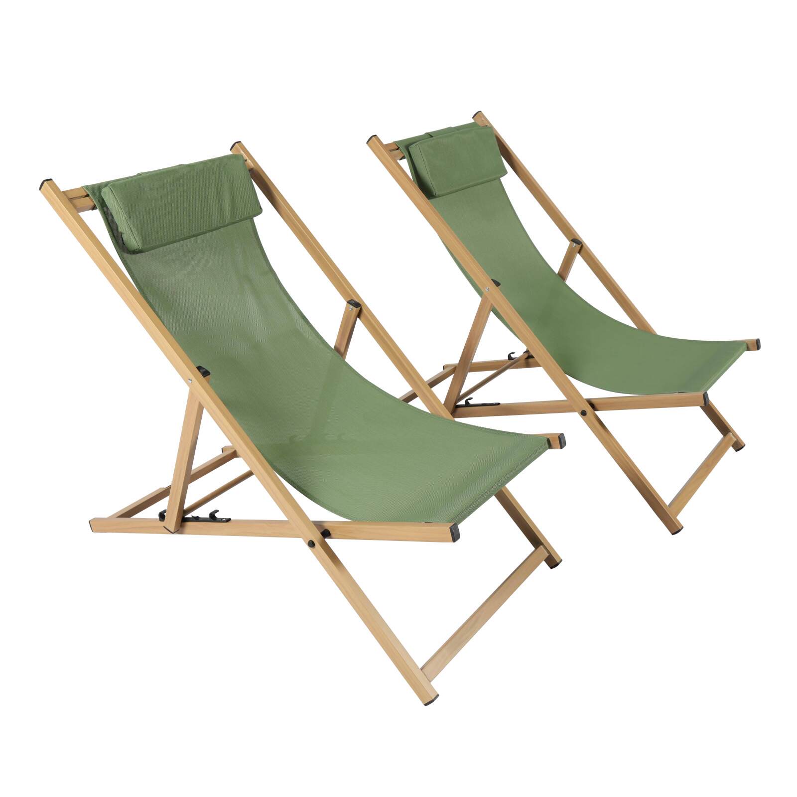 Juego de 2 tumbonas de aluminio, reclinables en 4 posiciones.