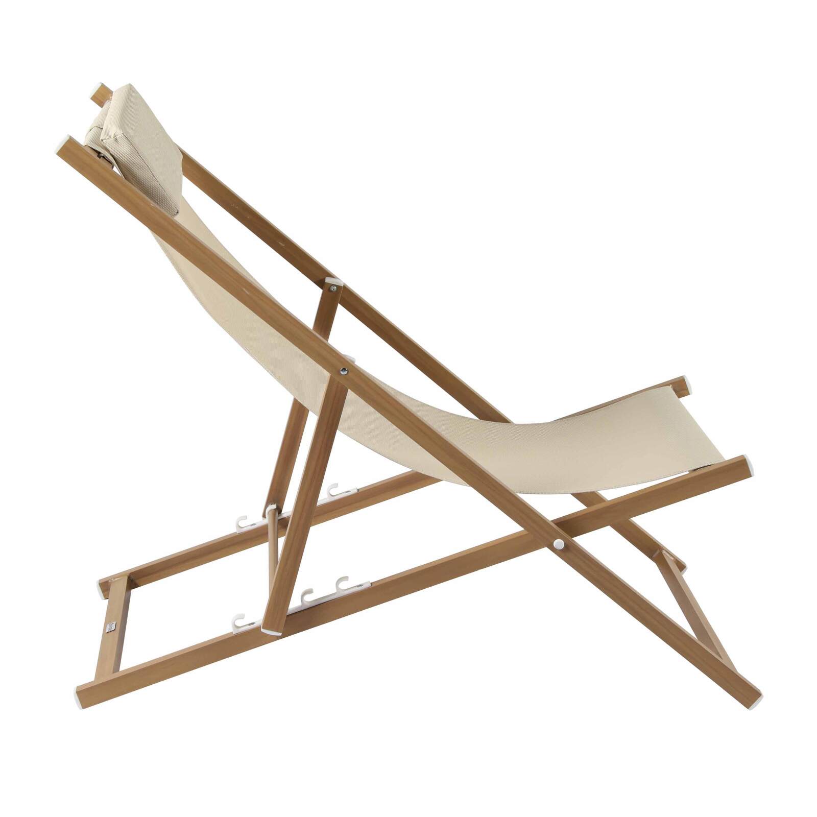 Juego de 2 tumbonas de aluminio, reclinables en 4 posiciones.