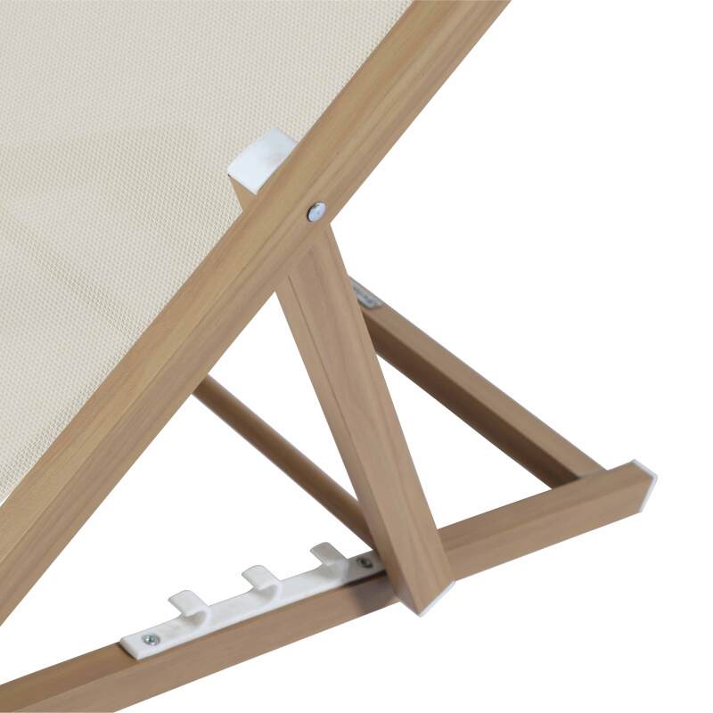 Juego de 2 tumbonas de aluminio, reclinables en 4 posiciones.