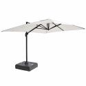 Parasol excéntrico y rotación de 360° de conjunto (4 x 3m) y base con ruedas de 100L para contrapesar