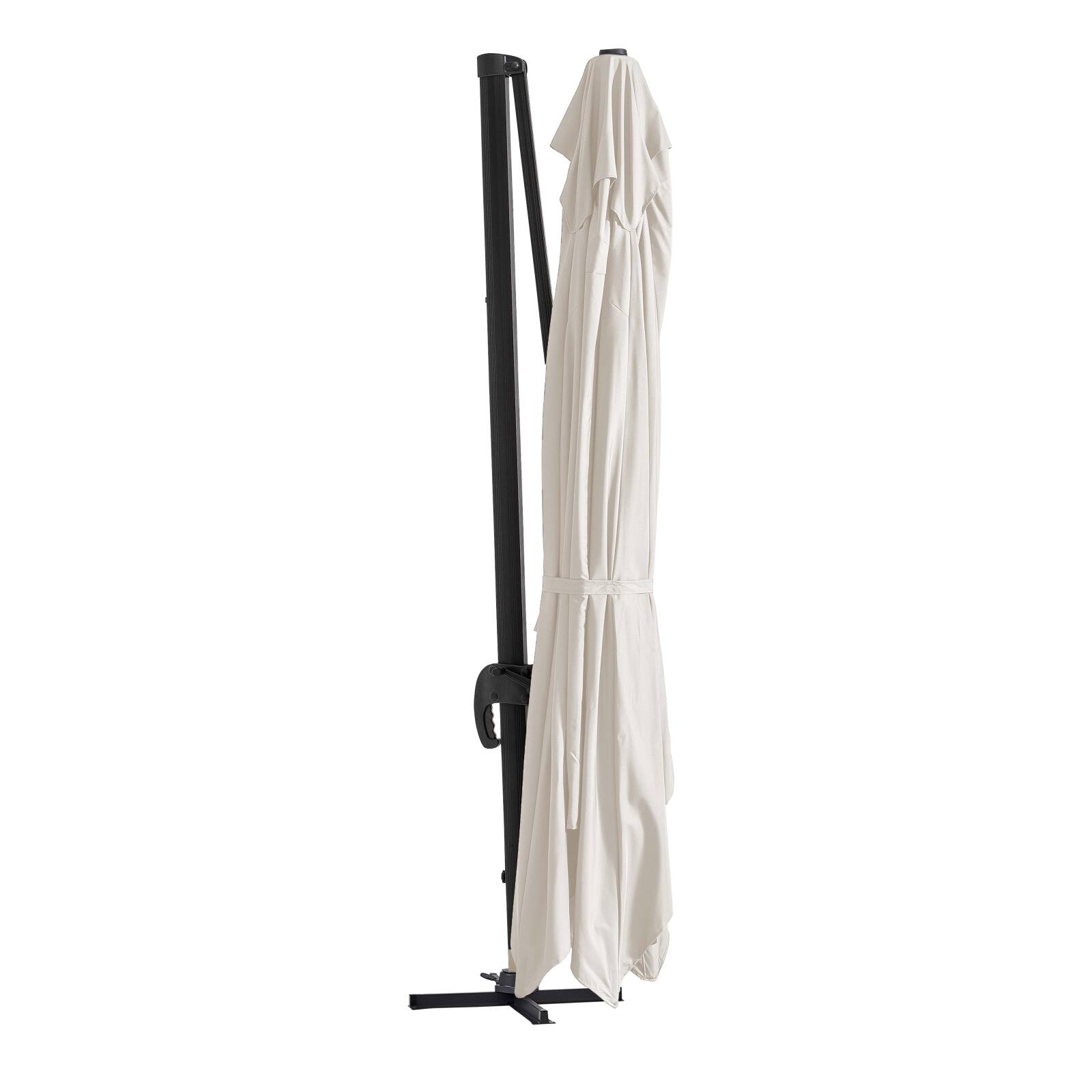 Parasol excéntrico y rotación de 360° de conjunto (4 x 3m) y base con ruedas de 100L para contrapesar