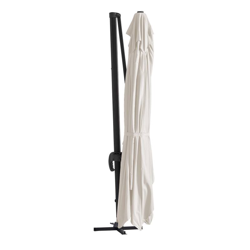 Parasol excéntrico inclinable y rotación de 360° (4 x 3 m) y 4 losas lastradas