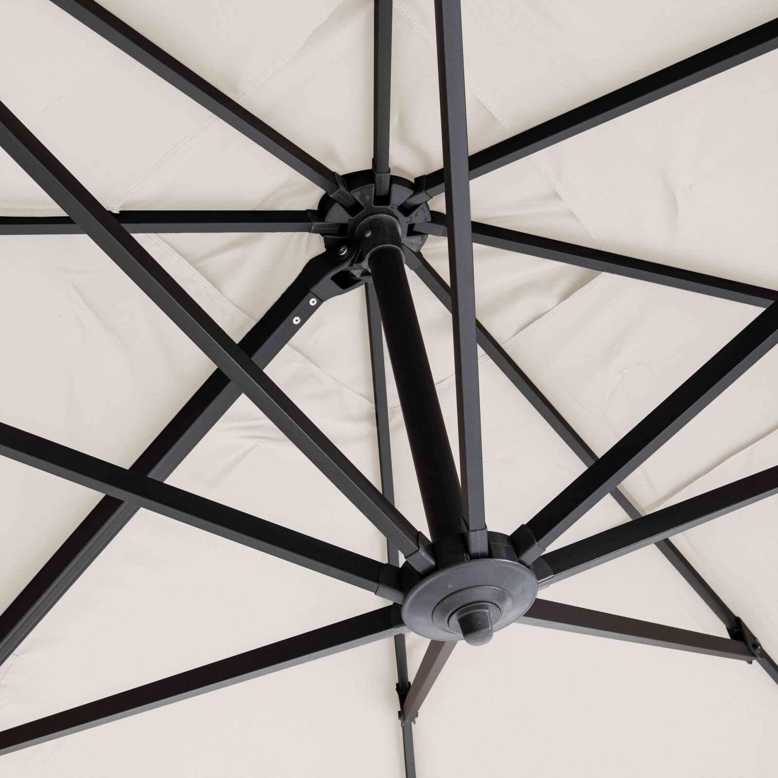 Parasol excéntrico inclinable y rotación de 360° (4 x 3 m) y 4 losas lastradas Parasol excéntrico inclinable y rotación de 360° (4 x 3 m) y 4 losas lastradas