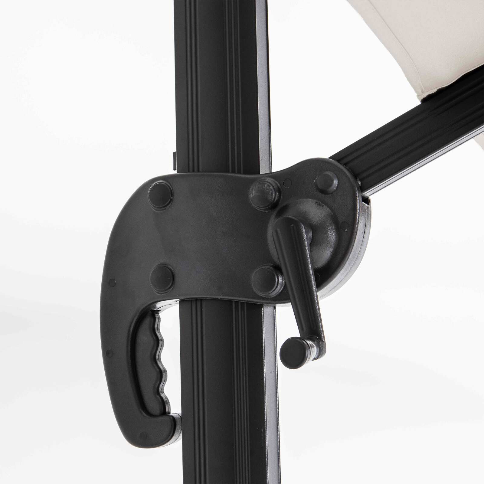 Parasol excéntrico y rotación de 360° (4 x 3m) y 4 losas para rellenar y estabilizar Parasol excéntrico y rotación de 360° (4 x 3m) y 4 losas para rellenar y estabilizar