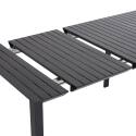 Mesa de jardín extensible rectangular (52/260 cm) y 8 sillas de aluminio.