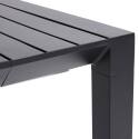 Mesa de jardín extensible rectangular (52/260 cm) y 8 sillas de aluminio.