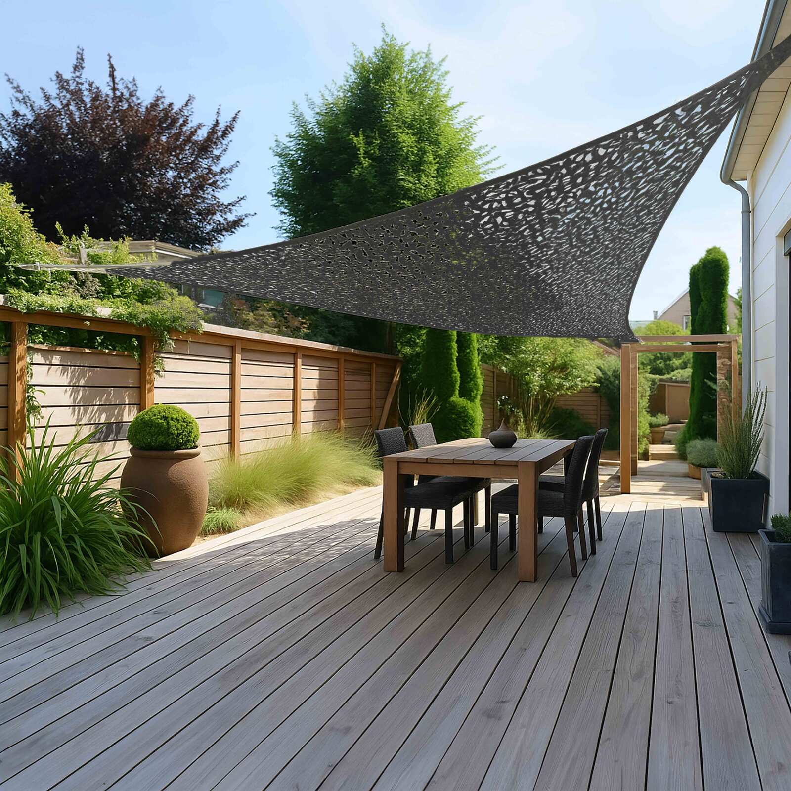 Vela de sombra calada triangular  3,6 x 3,6 x 3,6 m