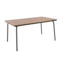 Mesa de jardín rectangular 160 x 90 cm en acero y polimadera