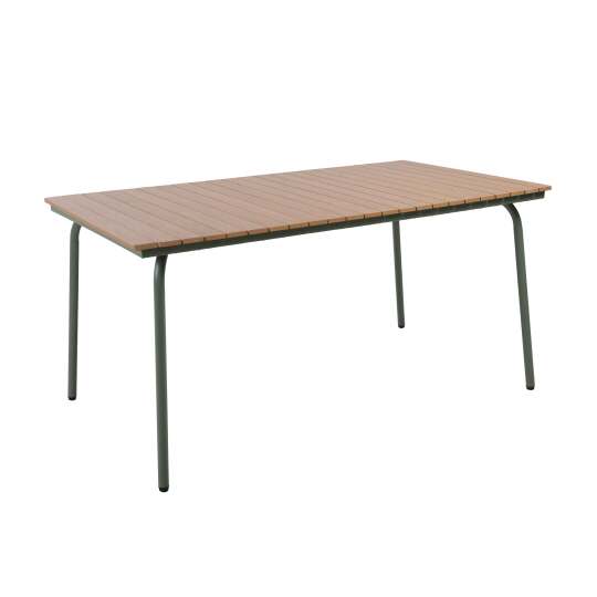 Mesa de jardín rectangular 160 x 90 cm en acero y polimadera