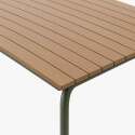 Mesa de jardín rectangular 160 x 90 cm en acero y polimadera