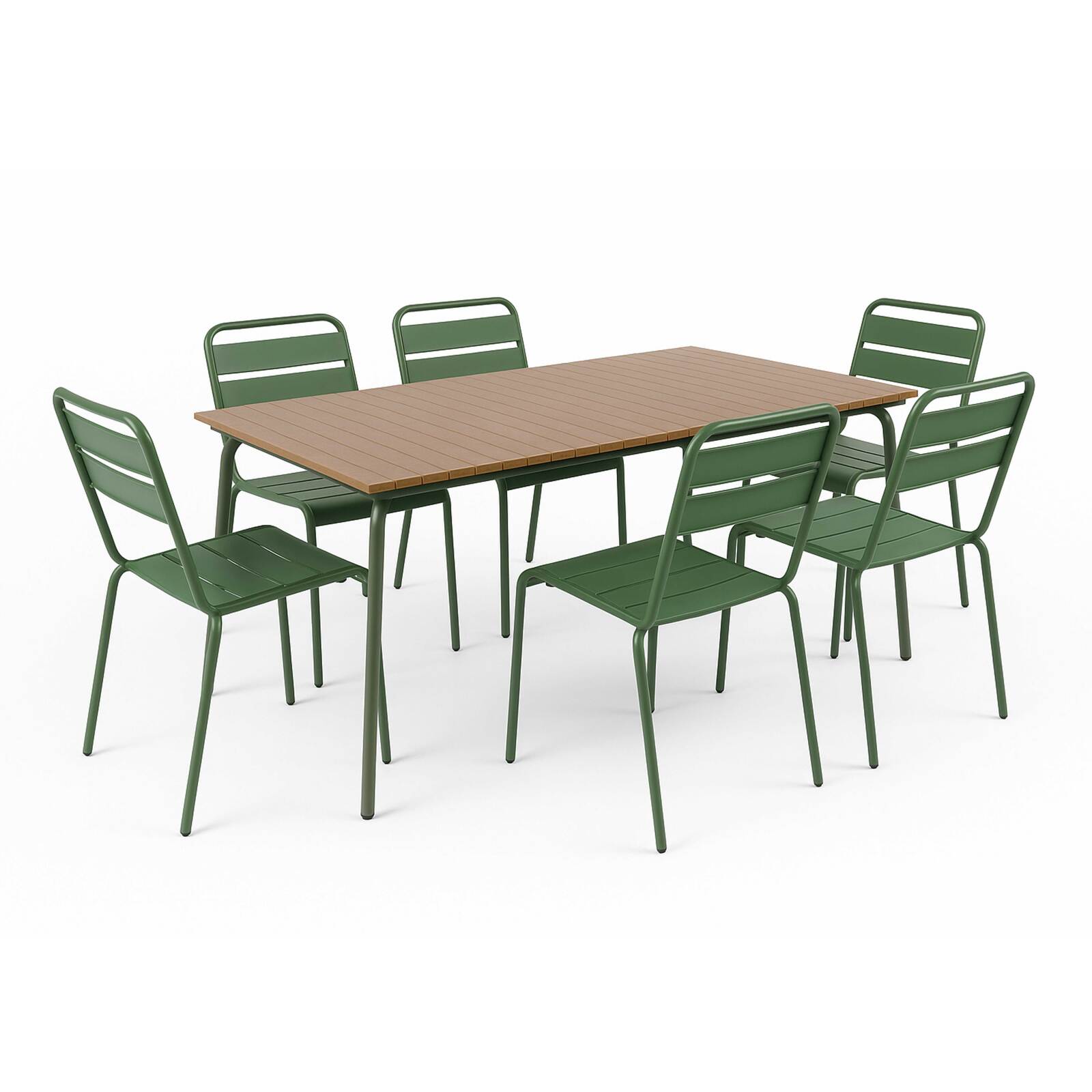 Mesa de jardín rectangular 160 x 90 cm en acero y polimadera